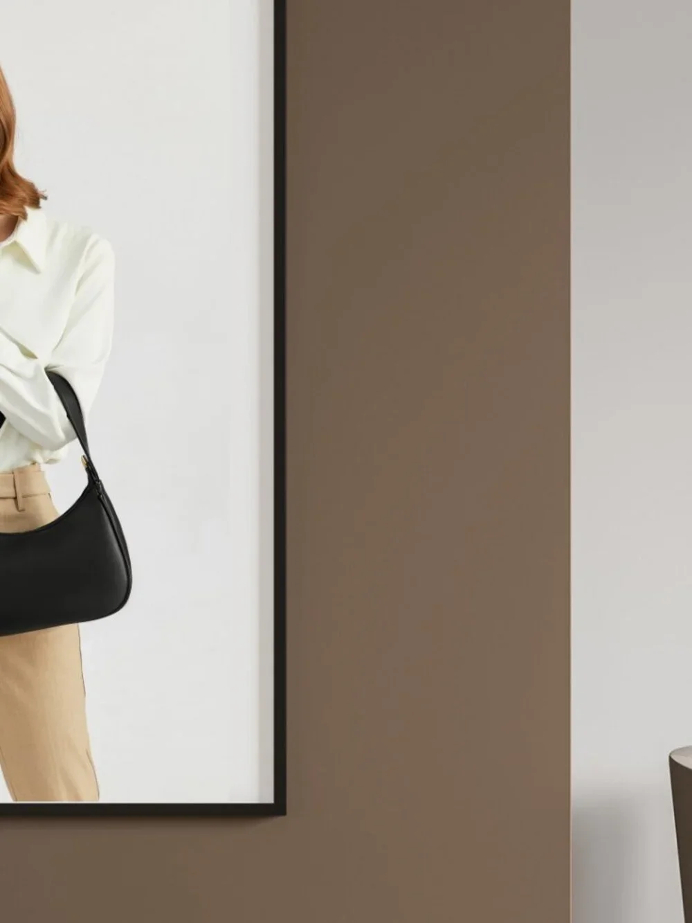 PU Leather Hobo Shoulder Bag with Zipper Closure, Mini Clutch Purse